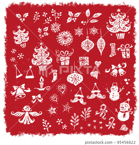 手繪聖誕素材插畫 手繪聖誕素材插畫 95456822