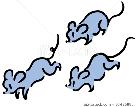 3隻老鼠跑。等軸測圖。 95456993