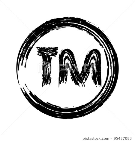 TM sign - Trademark in a circle, black brush drawing, vector TM sign - Trademark in a circle, black brush drawing, vector 95457093