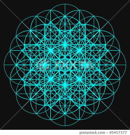 geometric pattern fractal sacred geometry colorful icon profile picture 95457377