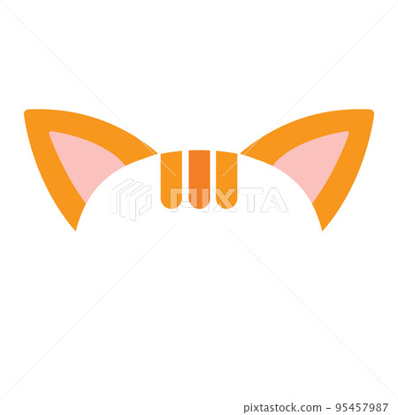 Cat ear color on a white background. Vector illustration 95457987