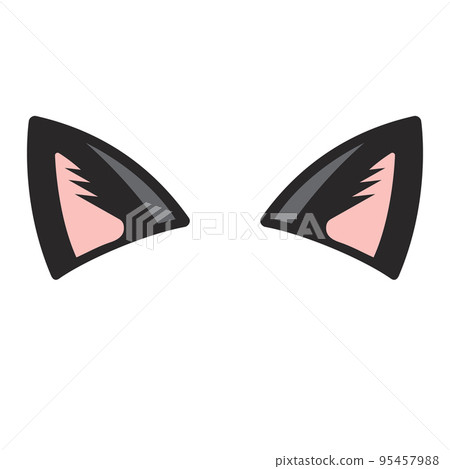 Cat ear color on a white background. Vector illustration 95457988