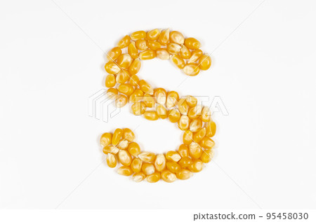 Alphabet S made from popcorn seeds Alphabet S made from popcorn seeds 95458030