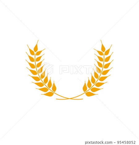 Wheat wreaths logo. Wheat ear icon. Vector agriculture ears symbol. Wheat wreaths logo. Wheat ear icon. Vector agriculture ears symbol. 95458052