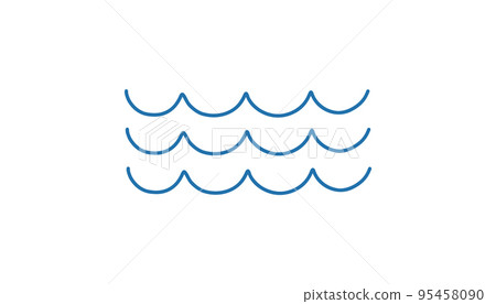 Sea wave. Doodle ocean curl waves. Vector... - Stock Illustration ...