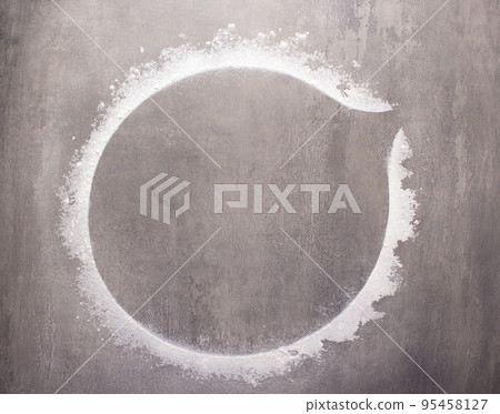Wheat flour powder on stone background top table 95458127