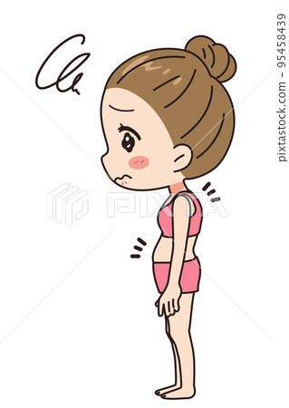 Female hunchback illustration full body Female hunchback illustration full body 95458439