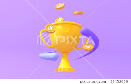 3d 渲染獎金獎杯概念圖 95458629