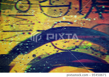 Abstract futuristic urban yellow, black, green motion glitch effect background  95458671