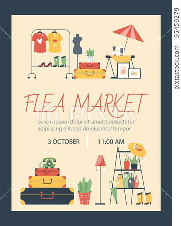 Poster about flea market flat style, vector illustration Poster about flea market flat style, vector illustration 95459279