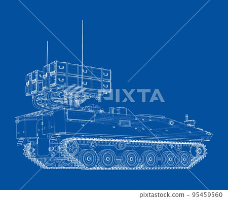 Military track missle system. Vector 95459560