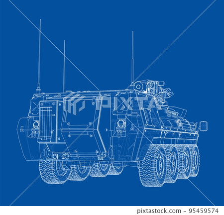 Armored personnel carrier. Vector 95459574