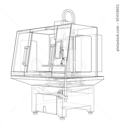 Milling Bit Vector Metalworking CNC milling machine. Vector - Stock Illustration [95459601 ...