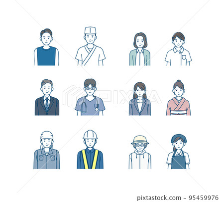 Illustration set of people working in various occupations 95459976
