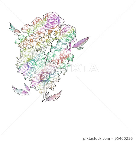 彩虹色的美麗花束 95460236