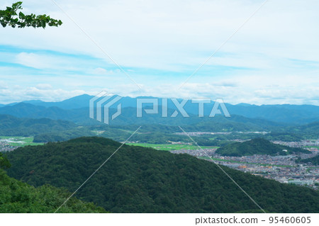 【日本百城】鳥取縣鳥取縣山上丸鳥取市本部鳥取城鳥取平原和中國山脈 95460605