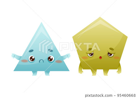 Funny Triangle and Polygon as Geometric Shape Character with Sad and Tired Face Expression Vector Set Funny Triangle and Polygon as Geometric Shape Character with Sad and Tired Face Expression Vector Set 95460668