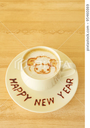 Sheep latte art 95460869