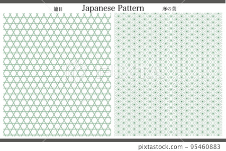 Japanese pattern set that can be used as a background illustration 95460883