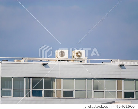 Air conditioning on the roof of an industrial building. Air conditioning on the roof of an industrial building. 95461666