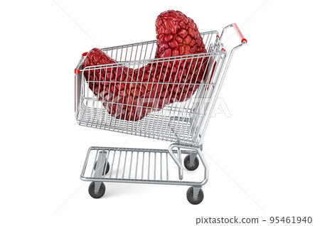 Thyroid in shopping cart, 3D rendering isolated on white background Thyroid in shopping cart, 3D rendering isolated on white background 95461940