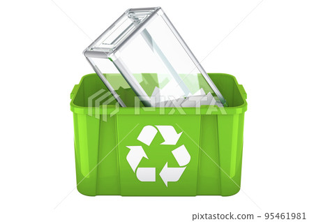 Recycling trashcan with ballot box, 3D rendering Recycling trashcan with ballot box, 3D rendering 95461981