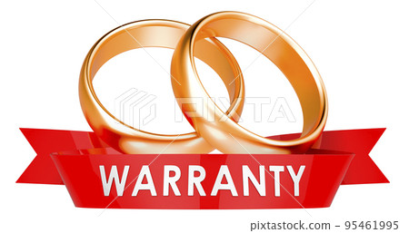 Wedding rings warranty concept. 3D rendering 95461995