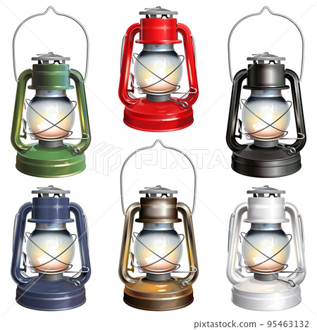 Vector Small Kerosene Lamps Set 95463132
