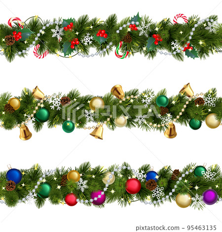 Vector Christmas Pine Triple Border 95463135