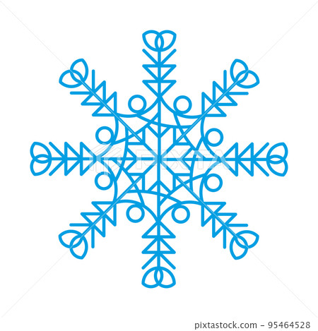 Snowflake symbol blue silhouette isolated on white background Snowflake symbol blue silhouette isolated on white background 95464528