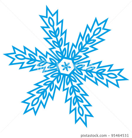 Snowflake symbol blue silhouette isolated on white background 95464531