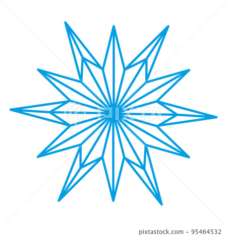 Snowflake symbol blue silhouette isolated on white background Snowflake symbol blue silhouette isolated on white background 95464532
