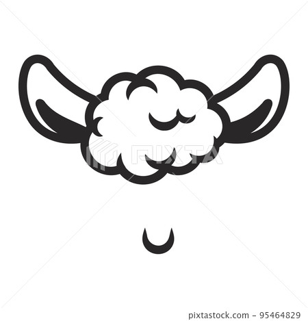 Sheep lamb ear icon on a white background. Vector illustration 95464829