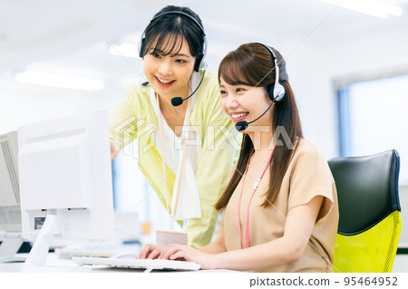 young call center staff young call center staff 95464952