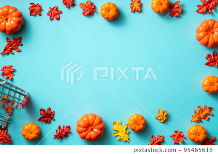 萬聖節 背景 南瓜 楓葉 秋天 Halloween background fall ハロウィーン 95465616