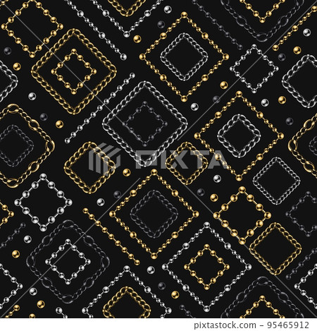 Seamless background with various metal chains 95465912