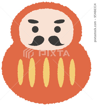 Simple and cute hand-painted daruma red Simple and cute hand-painted daruma red 95466314