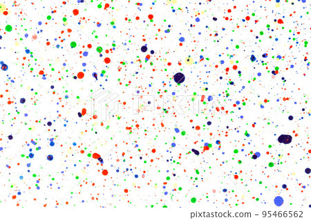Paint splatters on bright material. Watercolor on white paper. 95466562