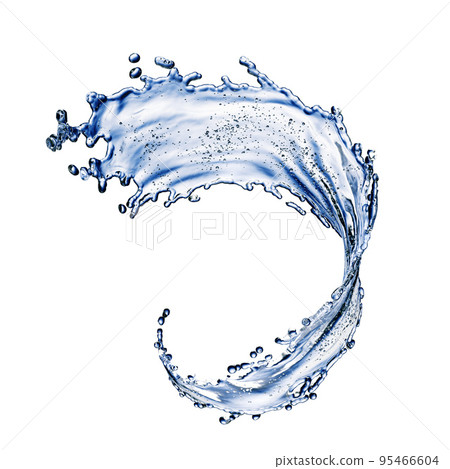 blue water splash isolated on white background 95466604
