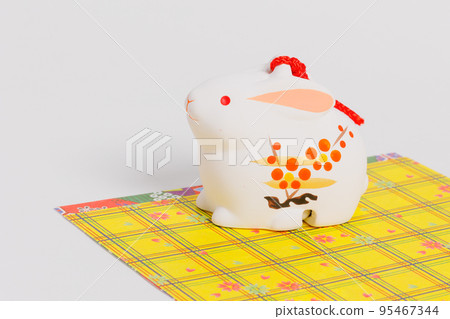 New Year's card material rabbit zodiac figurine New Year's card material rabbit zodiac figurine 95467344
