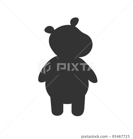 Cartoon Animal Hippos icon, Vector illustration of a hippopotamus EPS silhouette Cartoon Animal Hippos icon, Vector illustration of a hippopotamus EPS silhouette 95467725