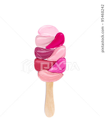 Lipstick smeared in the form of ice cream 95468242