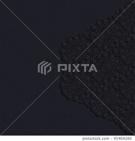 Decorative background with traditional floral ornament. Vector illustration. 95469260