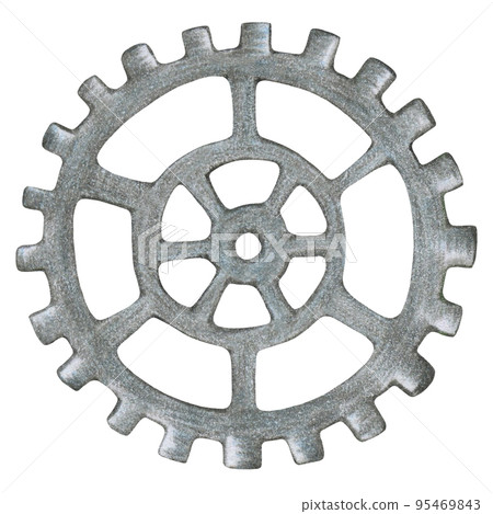 Colorful Steampunk Gear Hand Drawn Illustration. Gear Drawn by Color Pencils. Colorful Steampunk Gear Hand Drawn Illustration. Gear Drawn by Color Pencils. 95469843