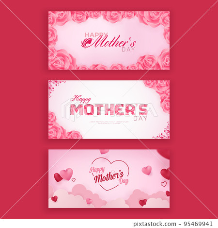 Happy Mothers Day Vector Banner Design Happy Mothers Day Vector Banner Design 95469941