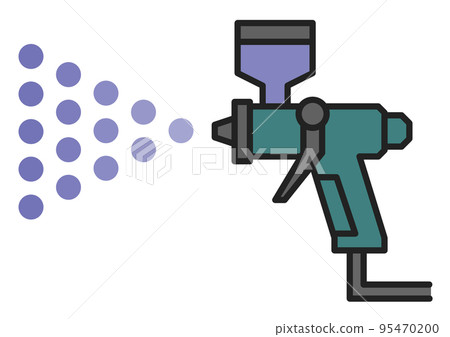 Illustration of an air spray gun that sprays and paints 95470200