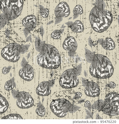 Retro Butterflies of Various Sizes on Sepia Background. Retro Seamless Pattern with Butterfly. Retro Butterflies of Various Sizes on Sepia Background. Retro Seamless Pattern with Butterfly. 95470220
