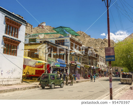 Cityscape in the center of Leh, Ladakh, India / Leh, India Cityscape in the center of Leh, Ladakh, India / Leh, India 95470397