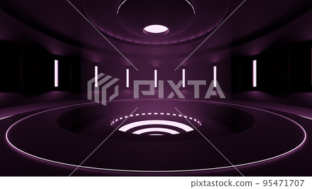 A futuristic space reminiscent of an advanced science laboratory. Floors illuminated by cool lines of light embedded in walls and ceilings, A futuristic space reminiscent of an advanced science laboratory. Floors illuminated by cool lines of light embedded in walls and ceilings, 95471707