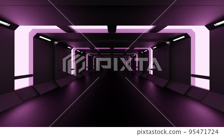 A futuristic space reminiscent of an advanced science laboratory. Floors illuminated by cool lines of light embedded in walls and ceilings, A futuristic space reminiscent of an advanced science laboratory. Floors illuminated by cool lines of light embedded in walls and ceilings, 95471724